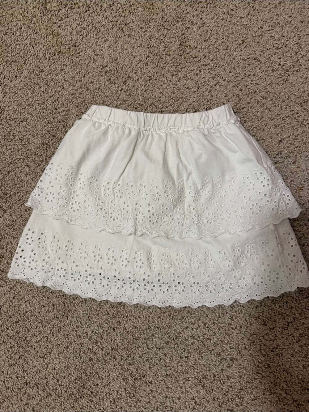 Zara Kids White Eyelet Tiered Skirt | Sz 9